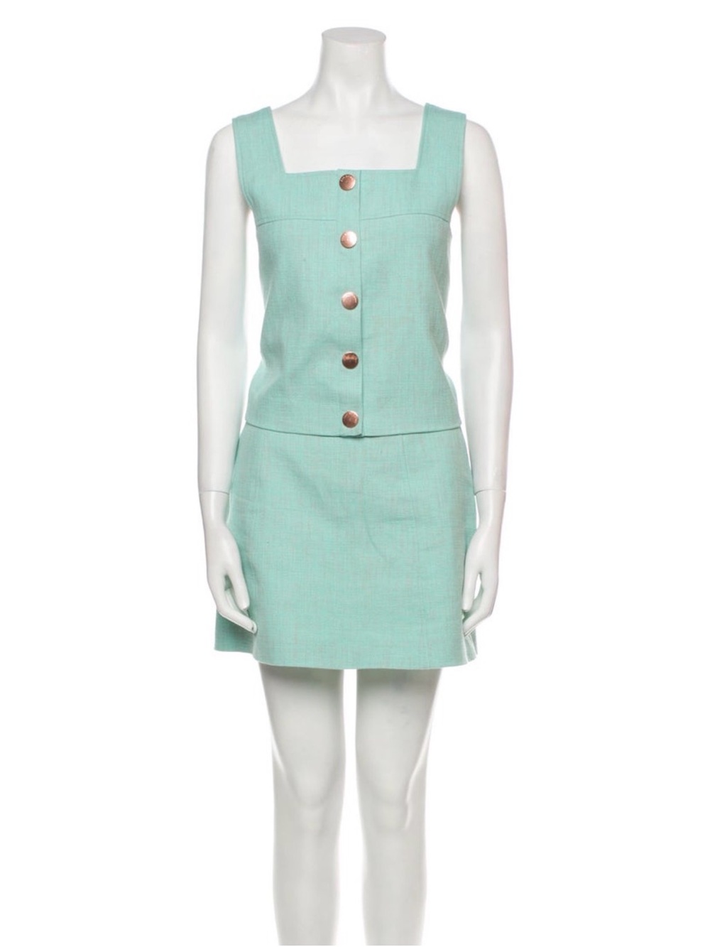 See By Chloé Mint Green Square-Neck Skirt Set